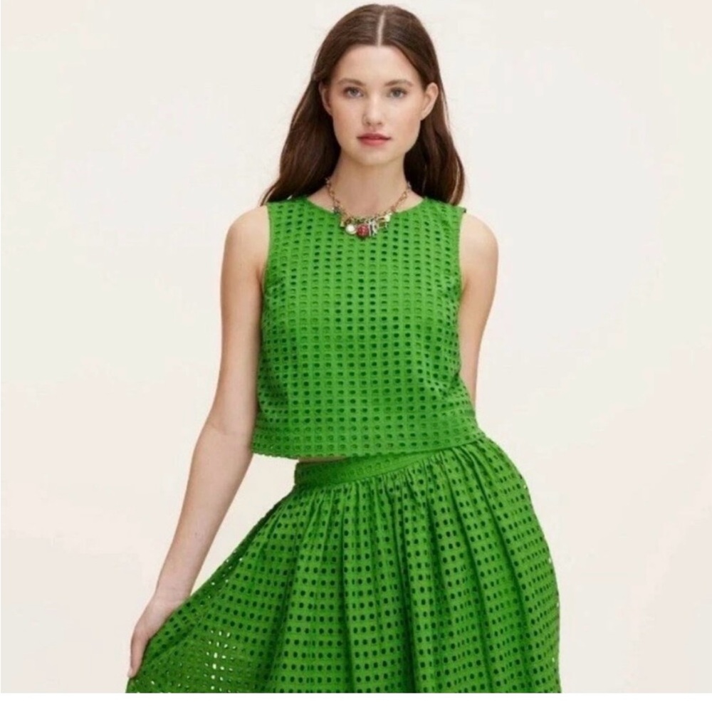 Kate Spade Green Eyelet Top